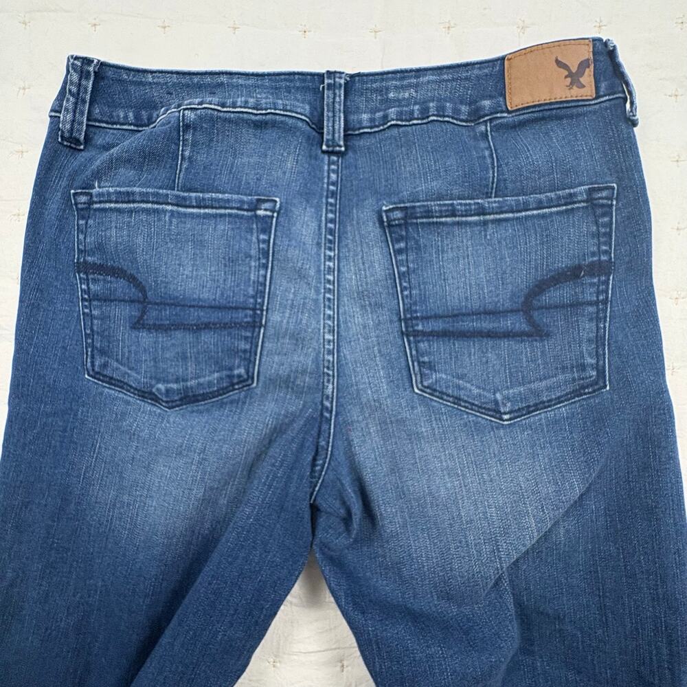 American Eagle Flare Jeans Women's 4 Long Raw Edge Boho Indie Groovy - Picture 5 of 12